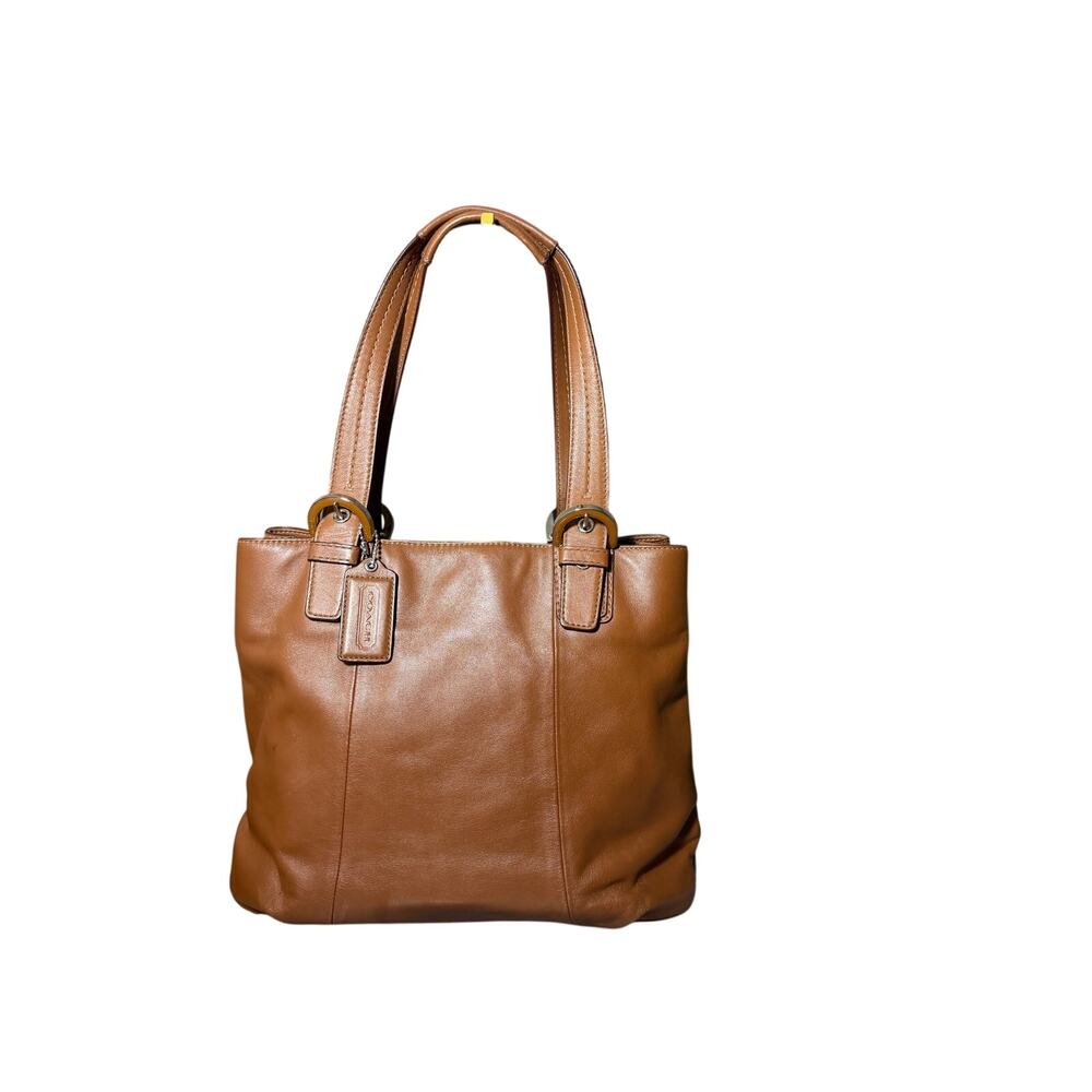 Coach Soho Leather North South Tote F17216 Brown Tan Shoulder Bag